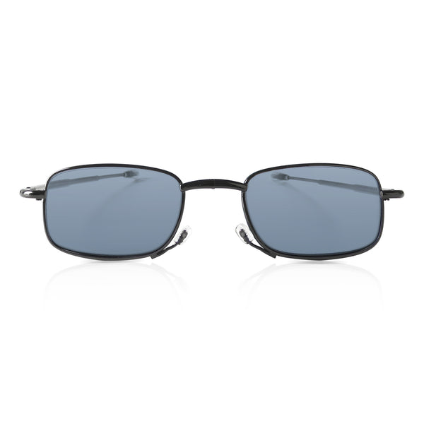 Folding sunglasses with UV400 polarised lenses. Premium stainless steel metal fold up frames with compact travel case