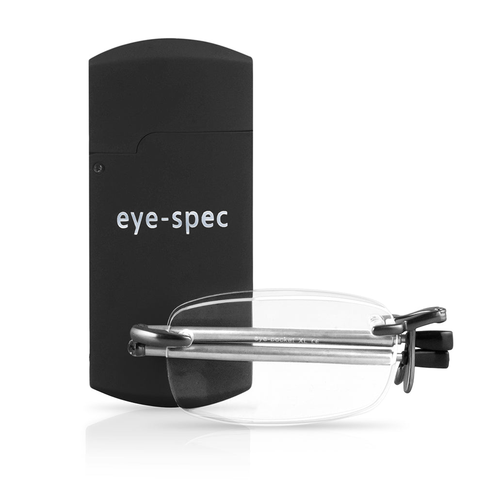 eye pocket XL rimless folding glasses with black mini case