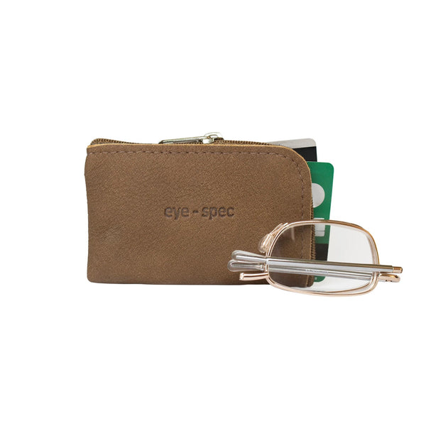 aalto | stylish gold frame foldable reading glasses with leather case