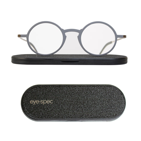 kreuzberg | fashionable super-light round reading glasses with ultra slim case