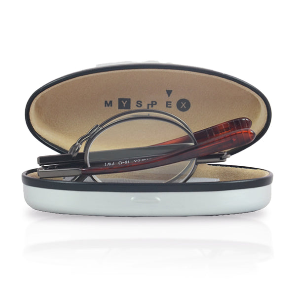 MySpex 18-o | premium japanese-designed reading glasses with brushed aluminium travel case