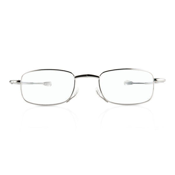 eye-look |  lightweight silver frame spectacles with smart metal case