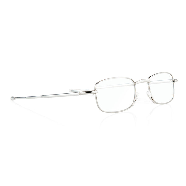 eye-look |  lightweight silver frame spectacles with smart metal case