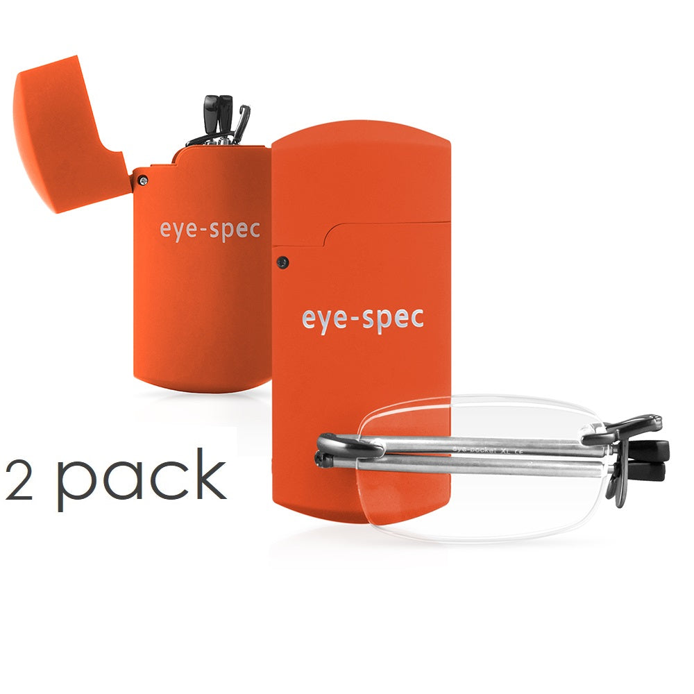 eye pocket XL duo 2 pairs rimless folding glasses with compact spectacle case available in 7 colours