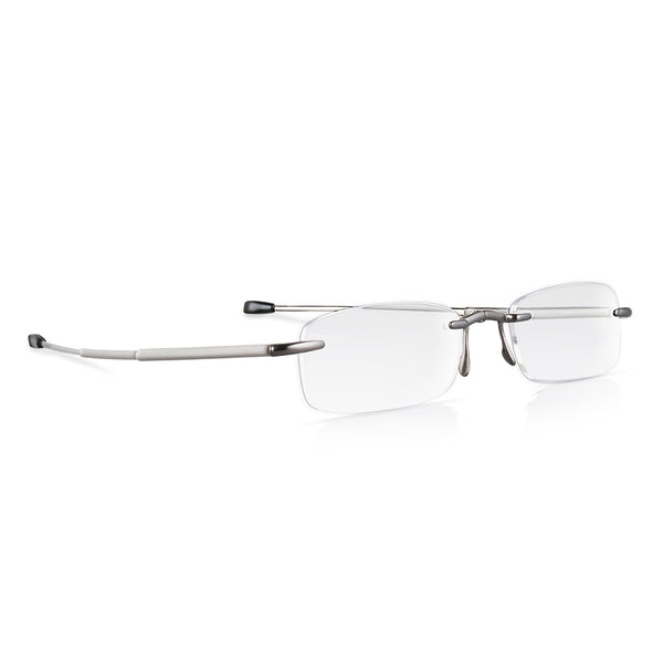 eye-pocket XL | rimless folding glasses with pink mini case