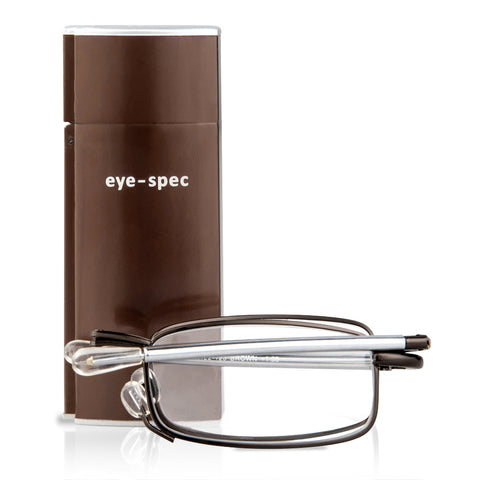 eye-see | folding reading glasses in stylish brown finish