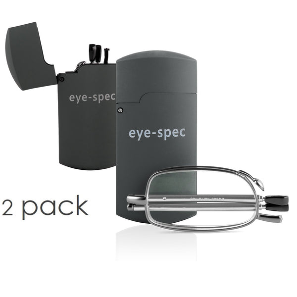 eye-tech duo | 2 pairs of durable, stylish folding reading glasses with handy pocket-sized case