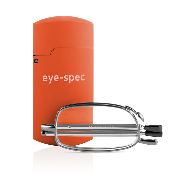 eye-tech | smart folding reading glasses with compact orange case