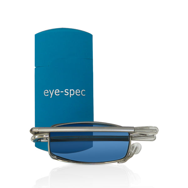 eye spec folding sunglasses with pocket-sized case. Travel foldable sunglasses with compact case