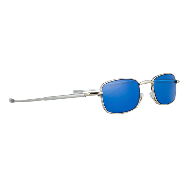 rogers chrome | luxury folding sunglasses with cool blue lenses